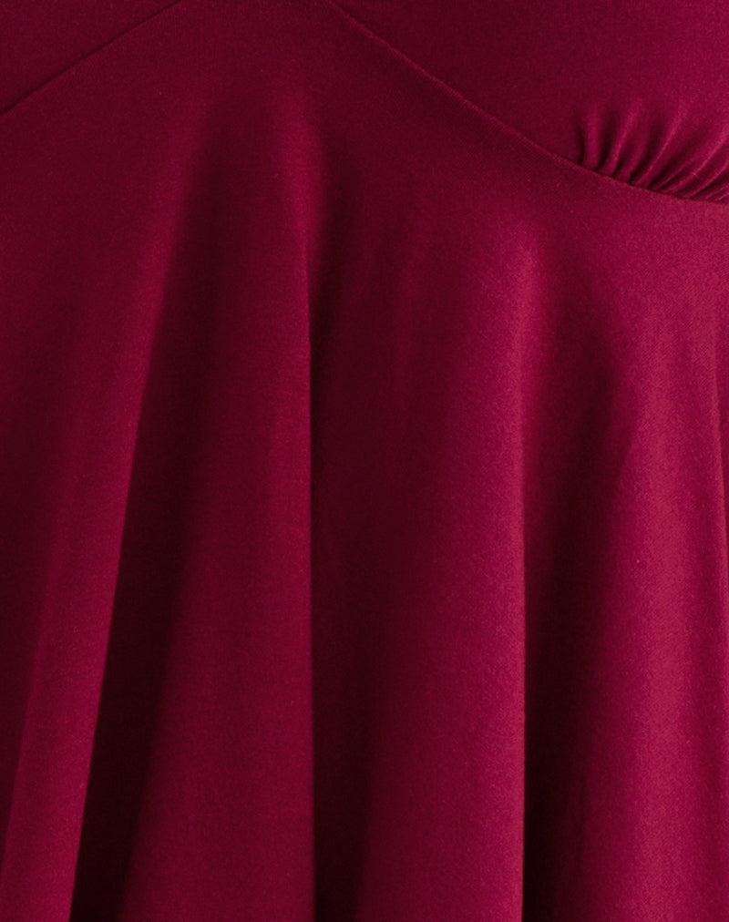 Image of Sable Floaty Cami Top in Jersey Burgundy
