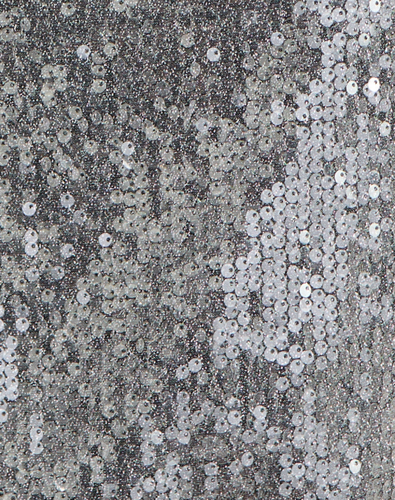 Image of Sadiya Halter Top in Silver Sequin