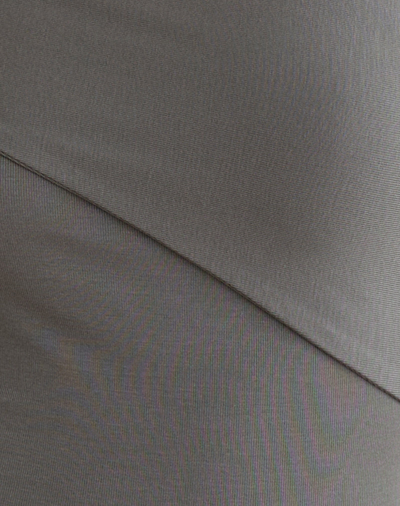 Image of Sahar Top in Ribbed Warm Grey Eco Lyocell
