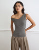 Image of Sahar Top in Ribbed Warm Grey Eco Lyocell