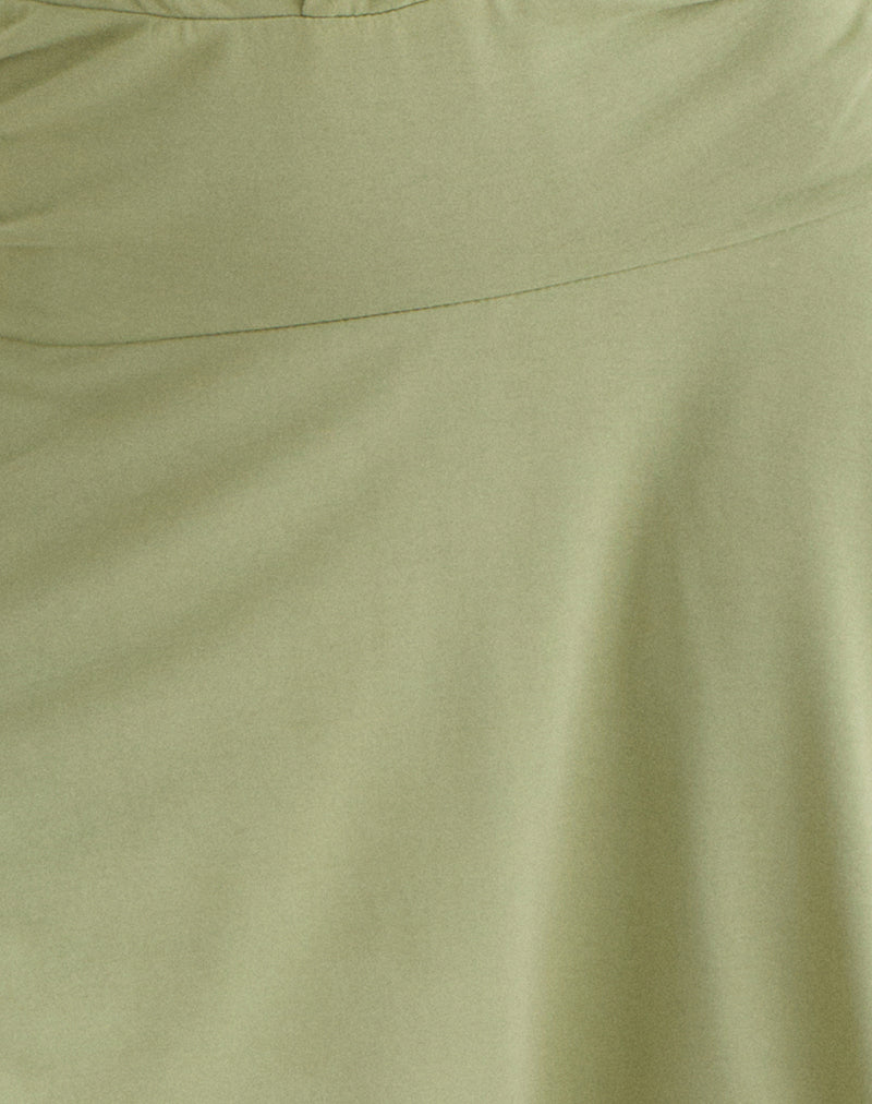 Image of Saira Halter Neck Mini Dress in Sage
