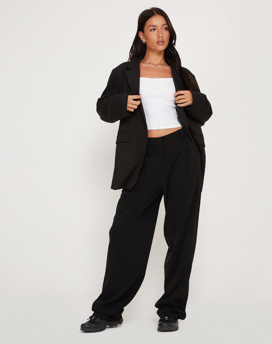 Image of Sakaria Wide Leg Trouser in Tailoring Black
