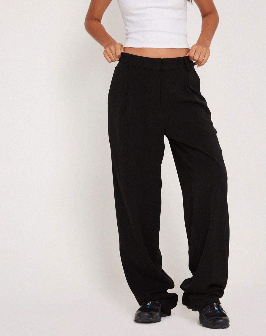 Image of Sakaria Wide Leg Trouser in Tailoring Black
