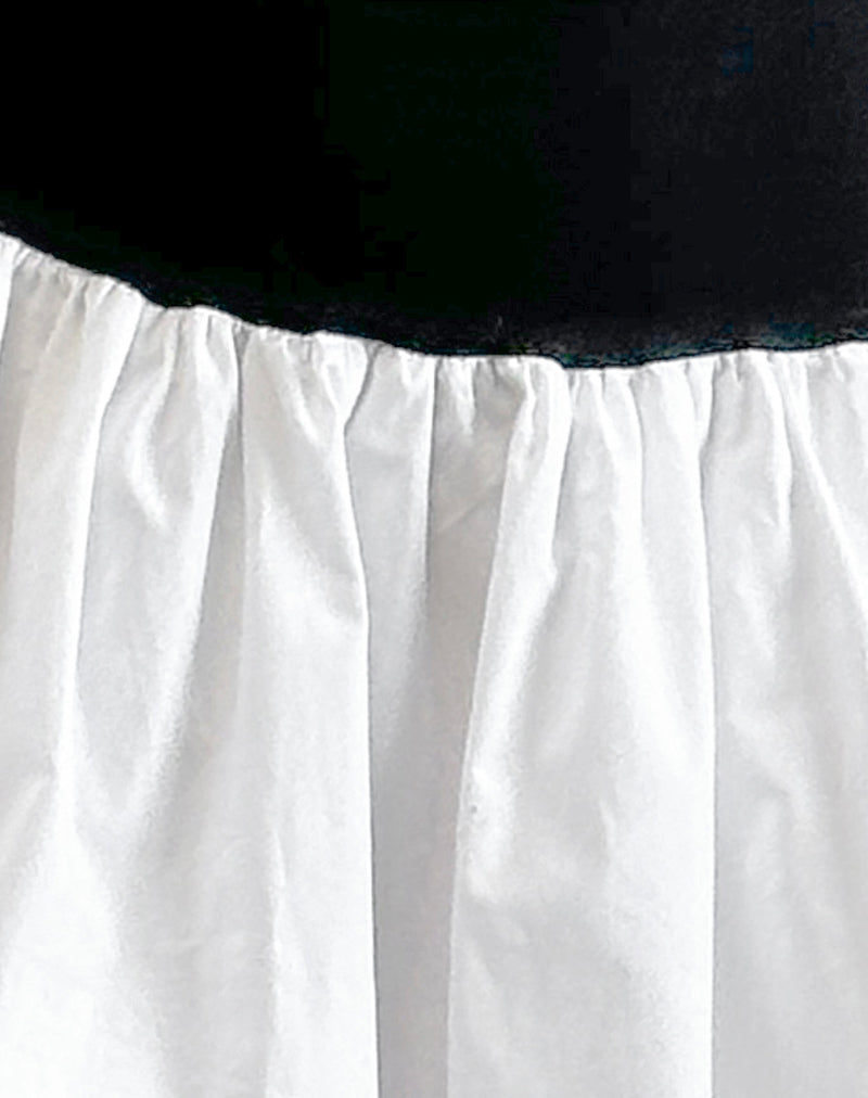 Image of Salvia Puffball Mini Dress in Black and White