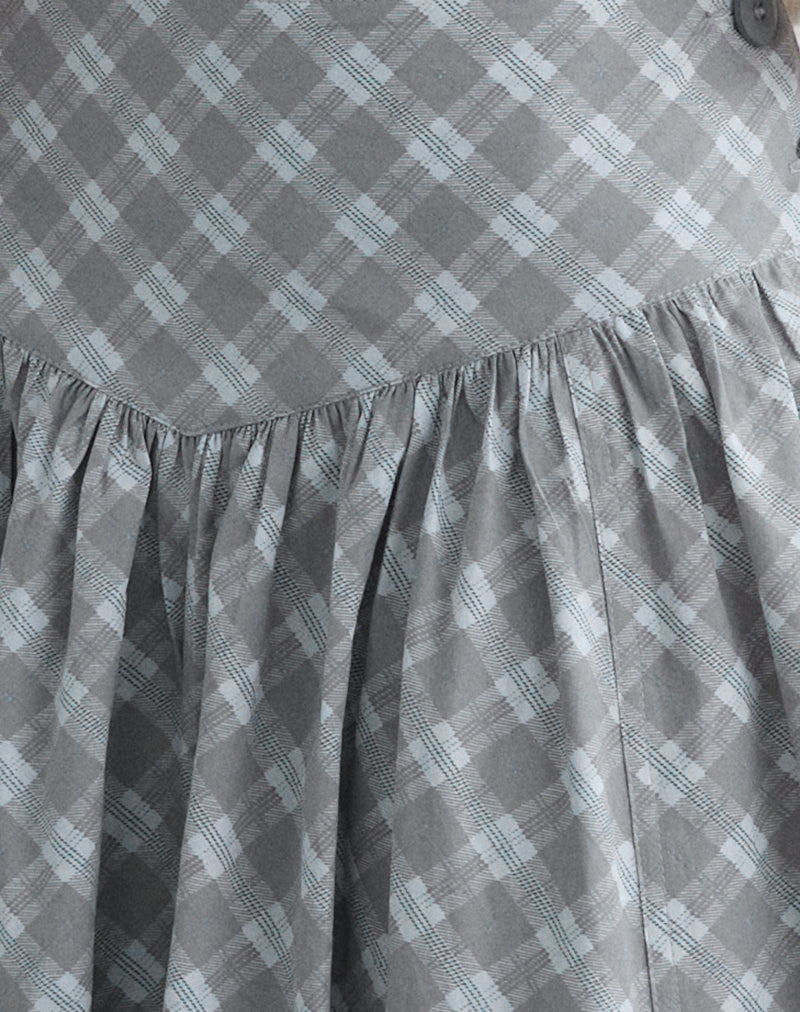 Image of Sanadi Midi Skirt in Poplin Oblique Check Grey
