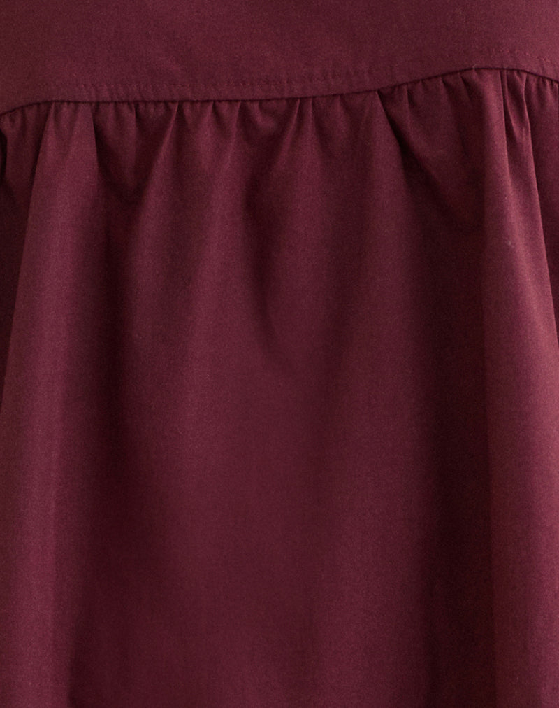 Image of Sanaly Mini Dress in Poplin Maroon