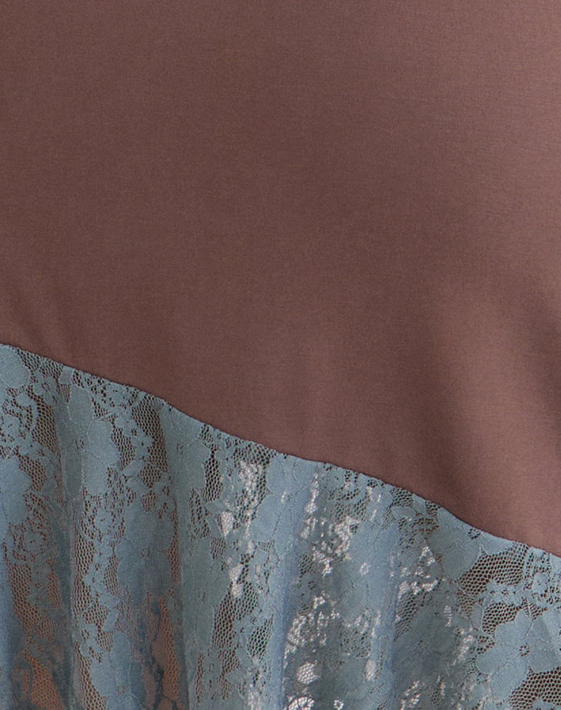 Image of Sanaya Dress in Lace Panel Cupro Mink