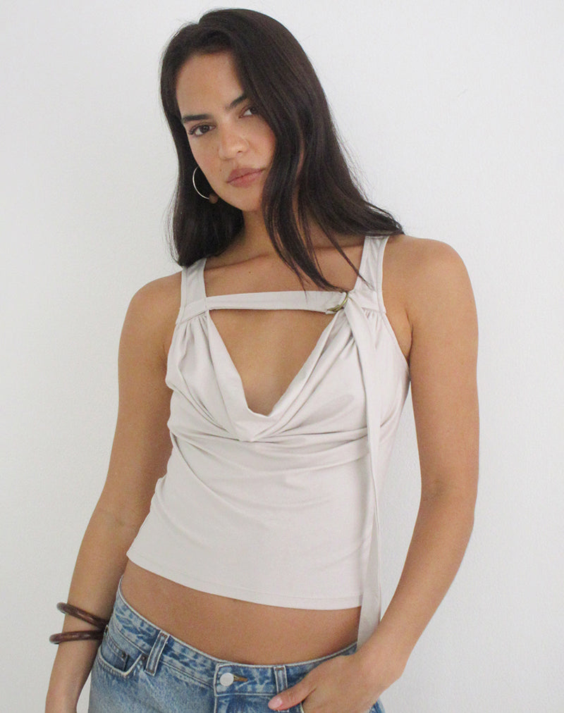 Image of Sanida Top in Cannoli Cream with Buckle Strap
