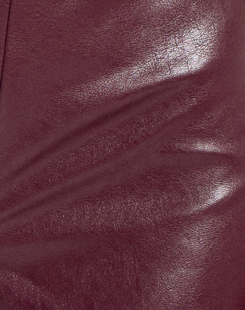 Image of Sanne Hot Pants in PU Burgundy