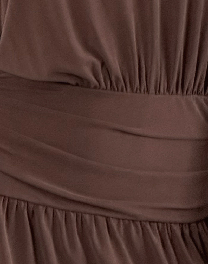 Image of Sanuli Mini Dress In Bitter Chocolate