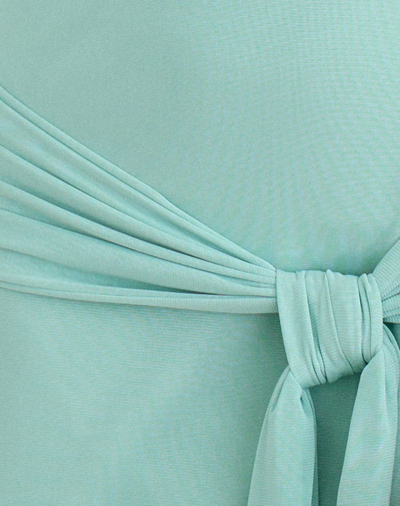 Image of Sanyang Mini Dress in Mesh Aqua