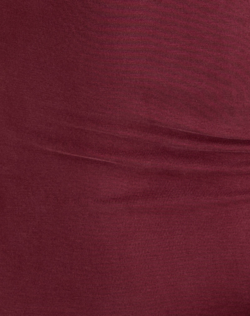 Image of Sanyu Plunge Maxi Dress in Cupro Burgundy