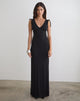 Image of Sanyu Plunge Maxi Dress in Cupro Black