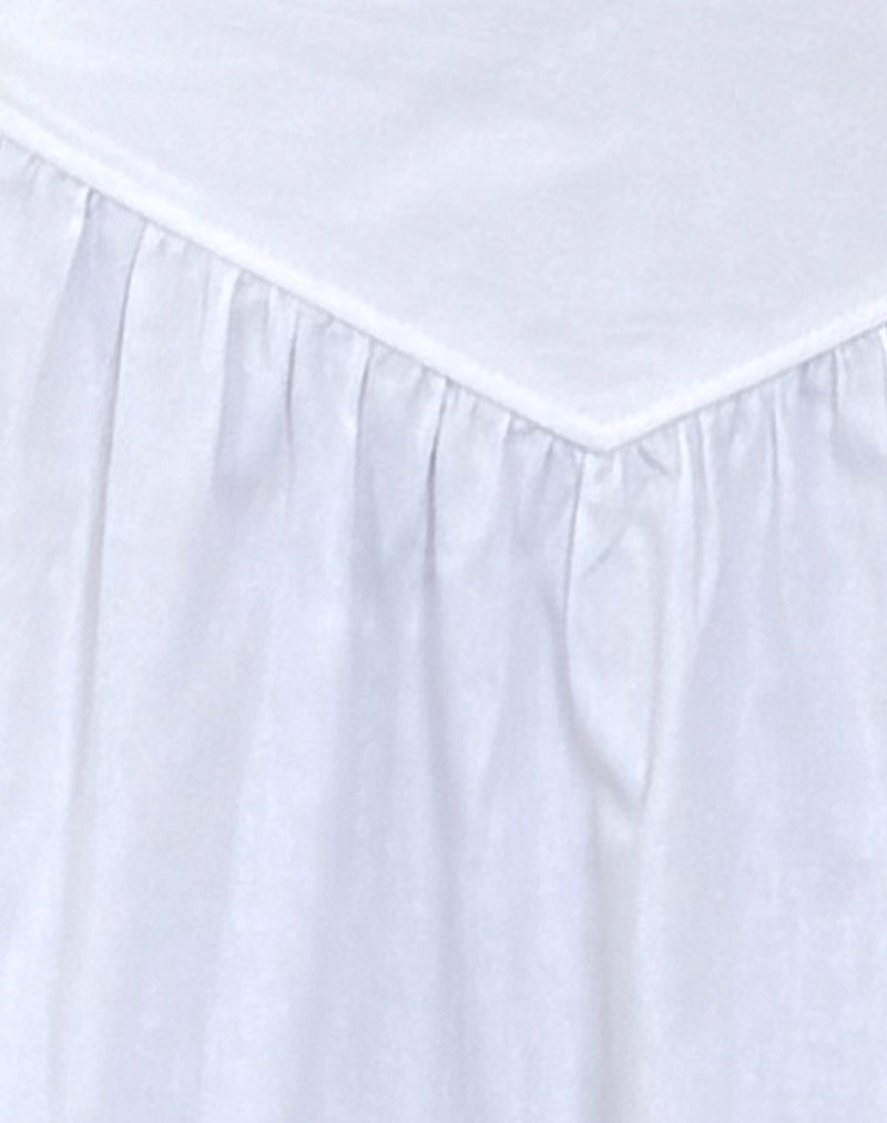 Image of Sarayu Midi Skirt in Poplin White