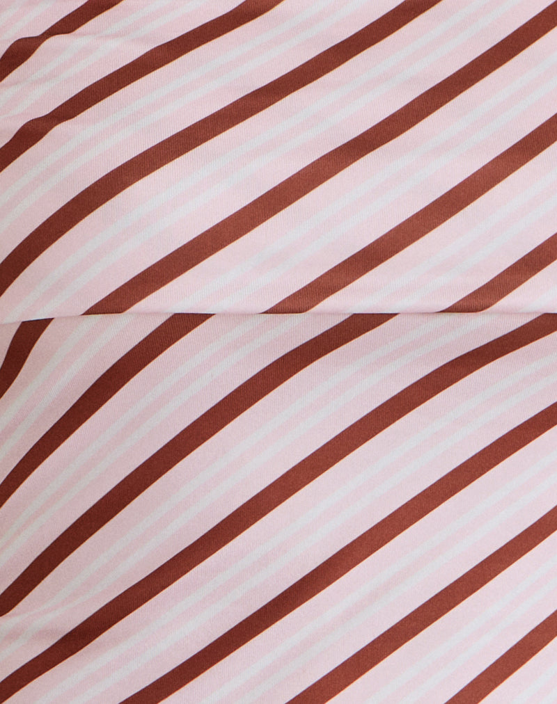 Image of Sarla One Shoulder Top in Diagonal Stripe Pink