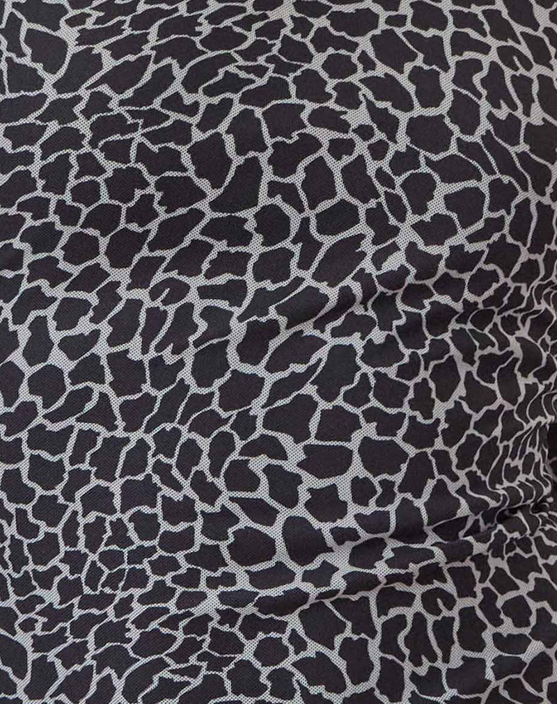 Image of Sartika A Line Mini Dress in Giraffe Black and Cream