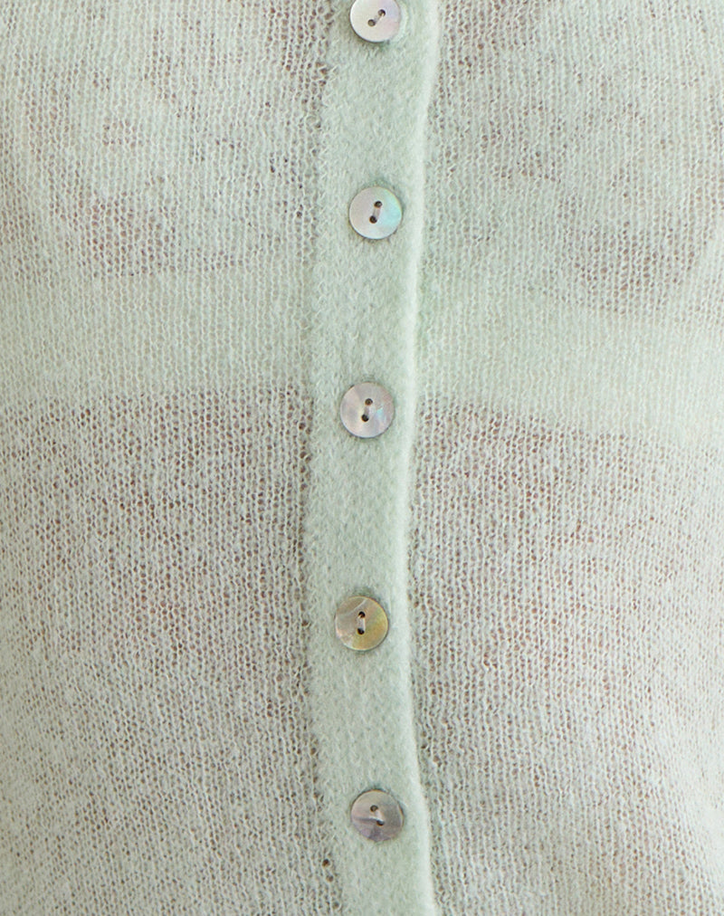 Image of Sartini Long Sleeve Top in Sheer Knit Mint