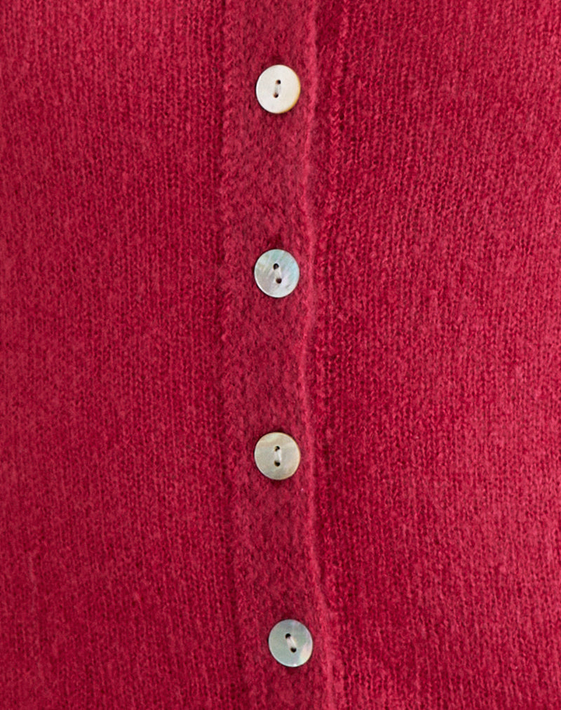 Image of Sartini Long Sleeve Top in Sheer Knit Red
