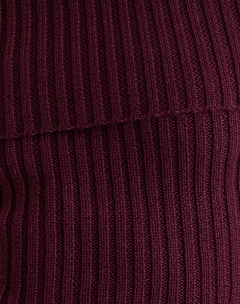 Image of Saskia Bardot Bow Back Top in Dark Cherry