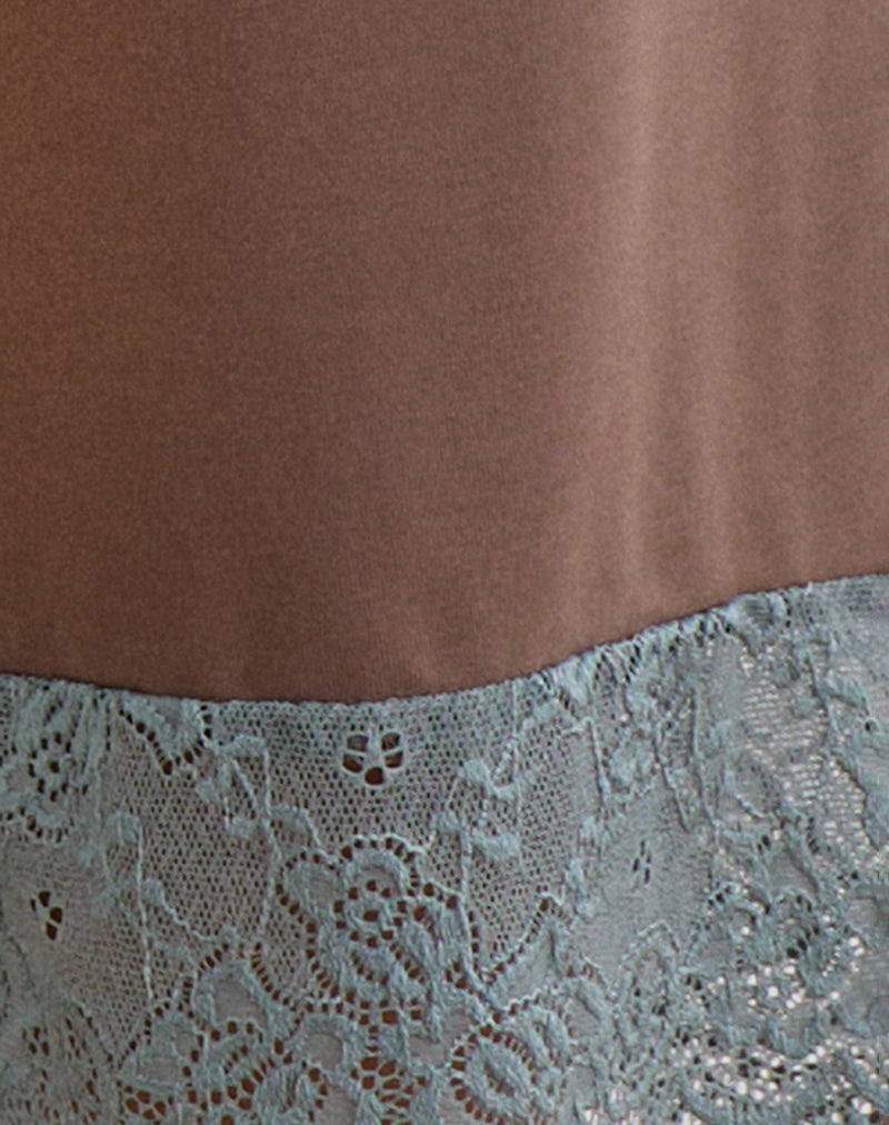 Image of Satomi Capri in Lace Trim Cupro Mink