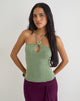 Image of Satuna Top with Beads in Shimmer Knit Sage Green