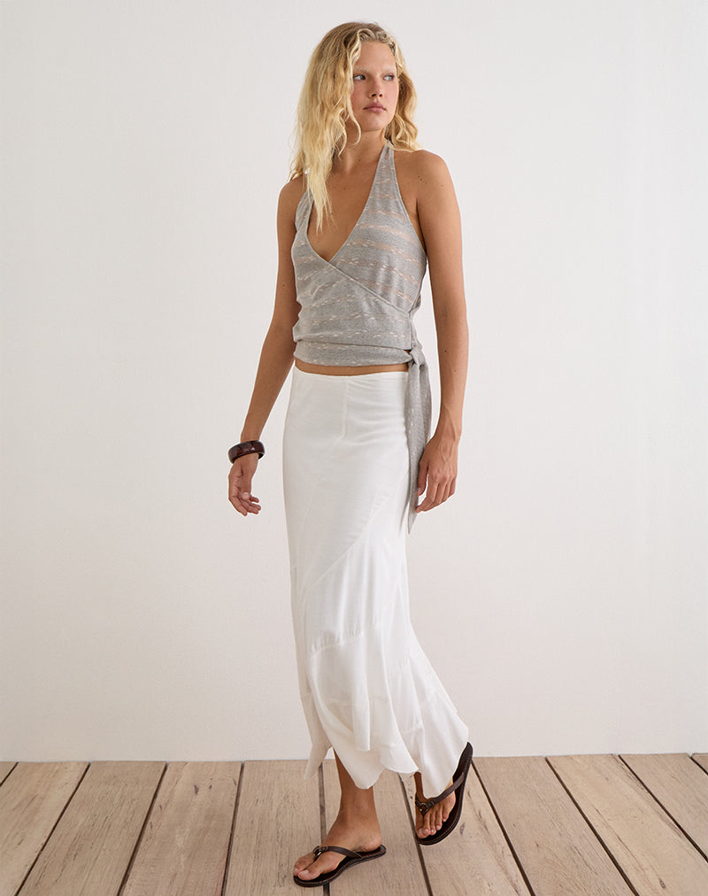 Image of Sayena Top in Sheer Knit Light Grey