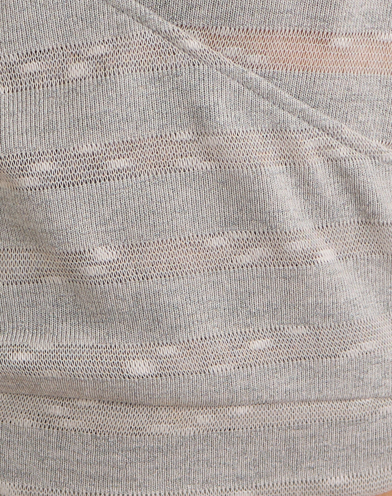 Image of Sayena Top in Sheer Knit Light Grey
