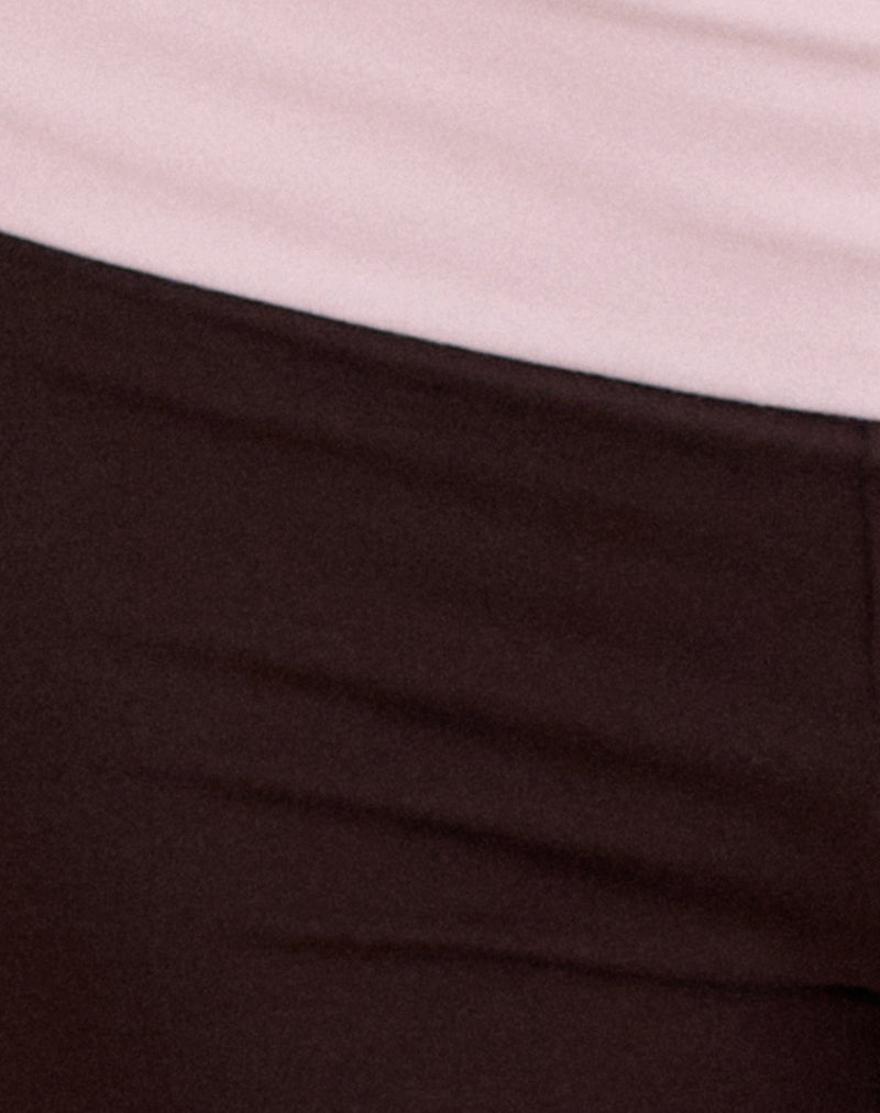 Image of Sea Foldover Short in Bitter Chocolate and Light Pink