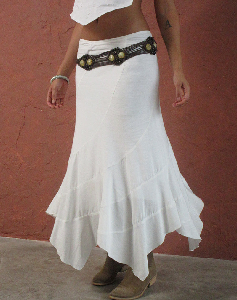 Image of Rombe Seamed Fairy Maxi Skirt in Ivory