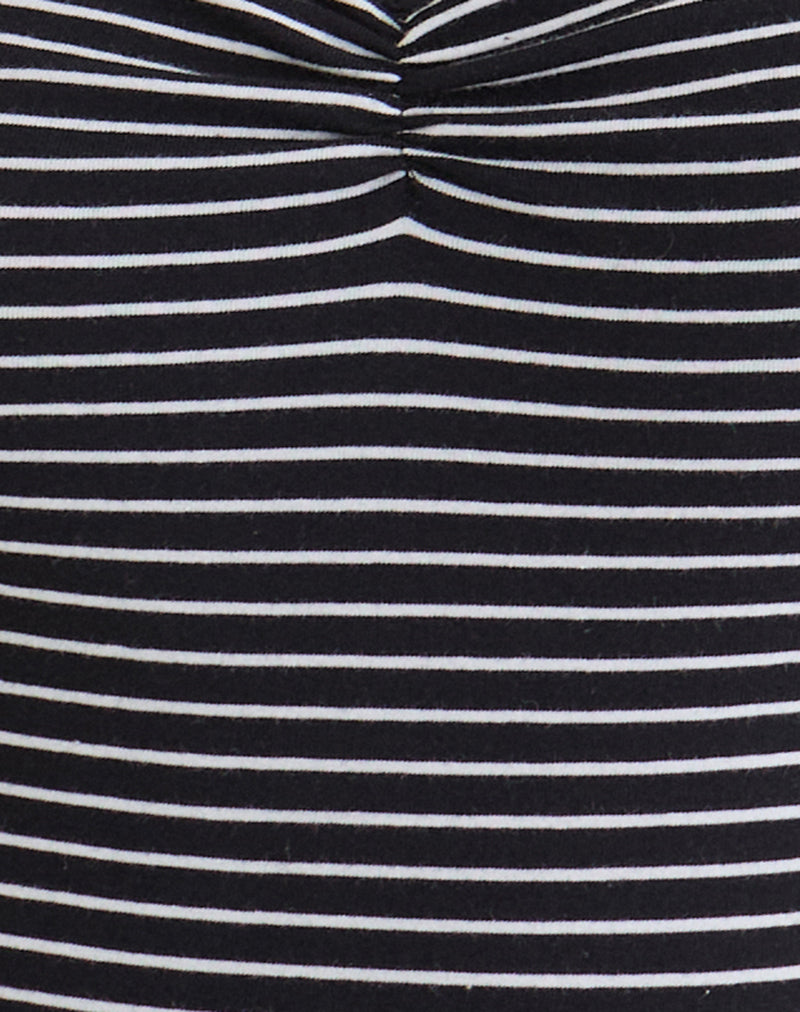 Image of Seiren Top in Stripe Jersey Black and White