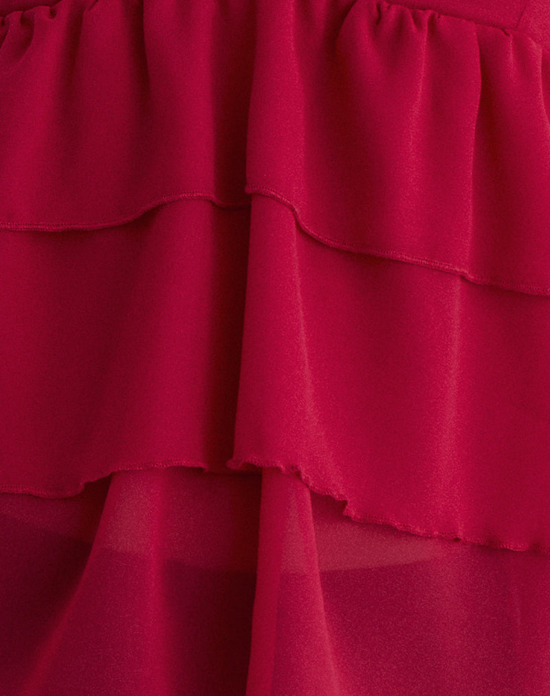 Image of Selvina Frill Cami Top in Red