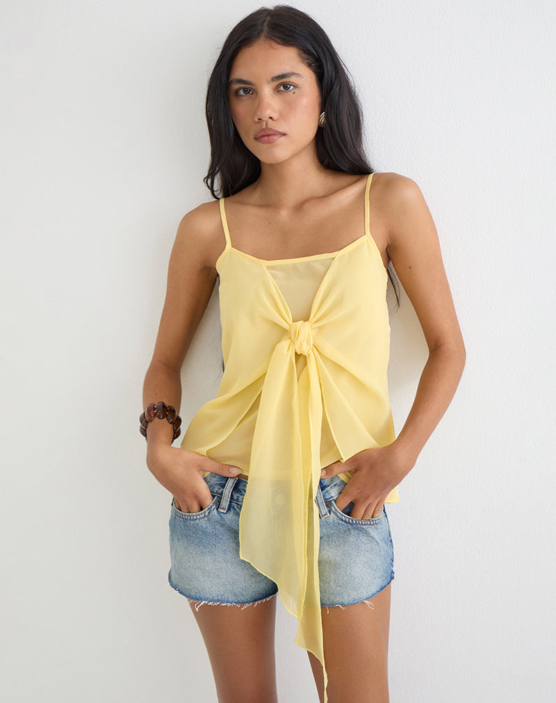Image of Sena Top in Chiffon Pastel Yellow