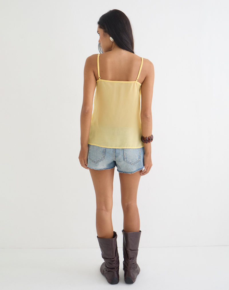 Image of Sena Top in Chiffon Pastel Yellow