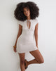 Image of Senobia Keyhole Mini Dress in Cannoli Cream