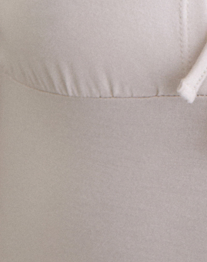 Image of Senobia Keyhole Mini Dress in Cannoli Cream