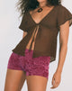 Image of Sera Micro Short in Flock Shadow Leaf Plum