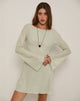 Image of Sevila Long Sleeve Mini Dress in Mesh Sage Mini ZigZag
