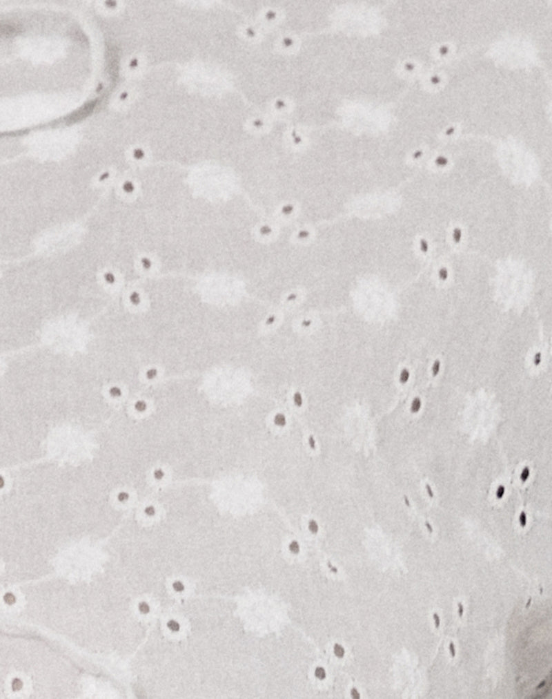 Image of Sewindu Tie Front Long Sleeve Top in Broderie Ivory