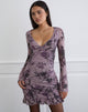 Image of Sezuko Dress in Flock Shadow Flower Purple