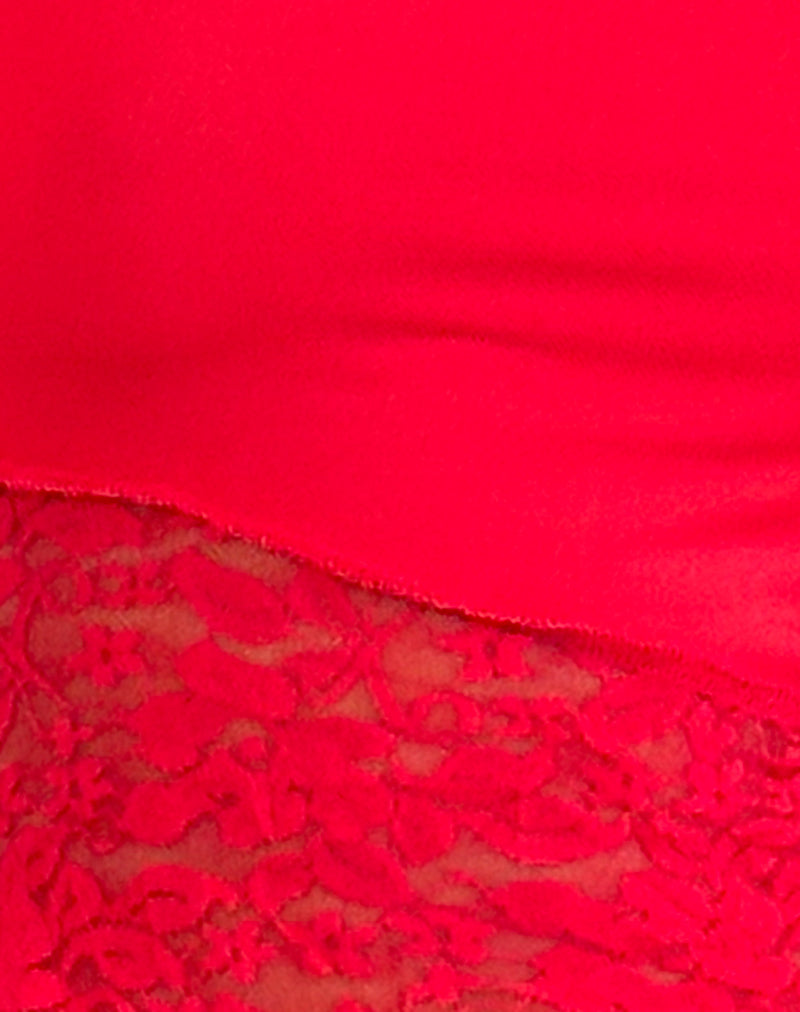 Image of Shanda Lace Tube Top in Red