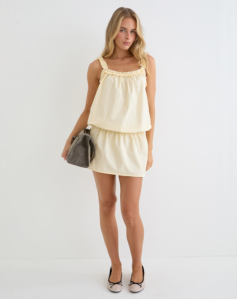 Image of Shasta Mini Dress in Poplin Buttermilk