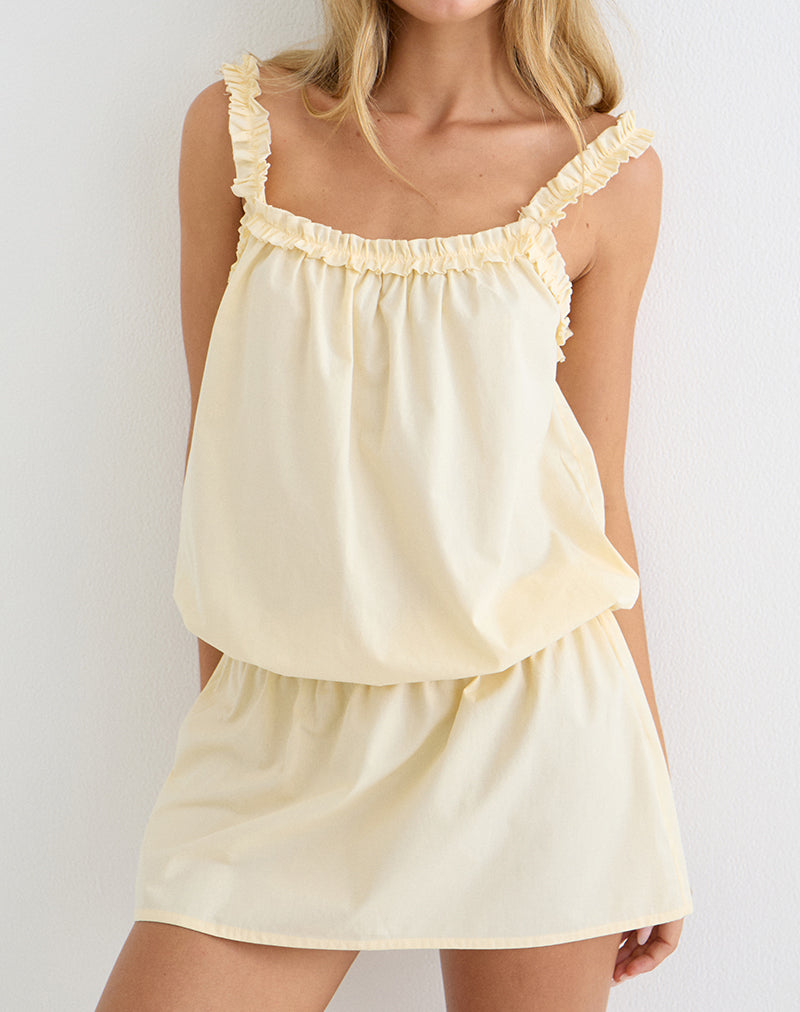 Image of Shasta Mini Dress in Poplin Buttermilk