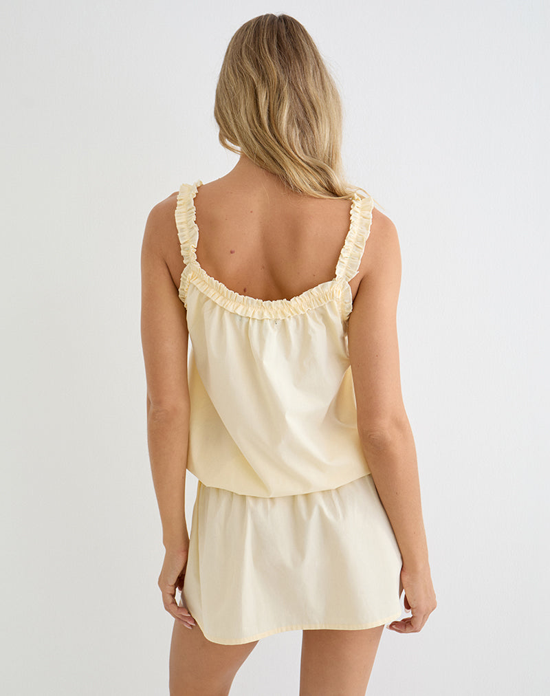 Image of Shasta Mini Dress in Poplin Buttermilk