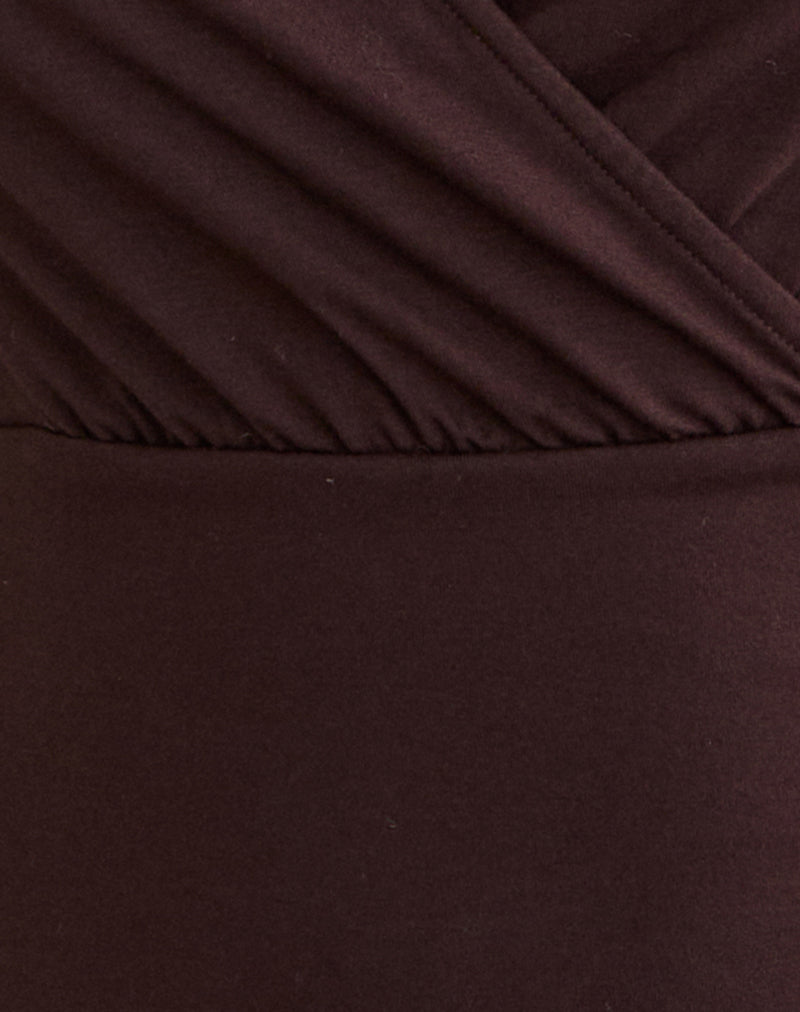 Image of Sheon Long Sleeve Top in Rayon Jersey Bitter Chocolate
