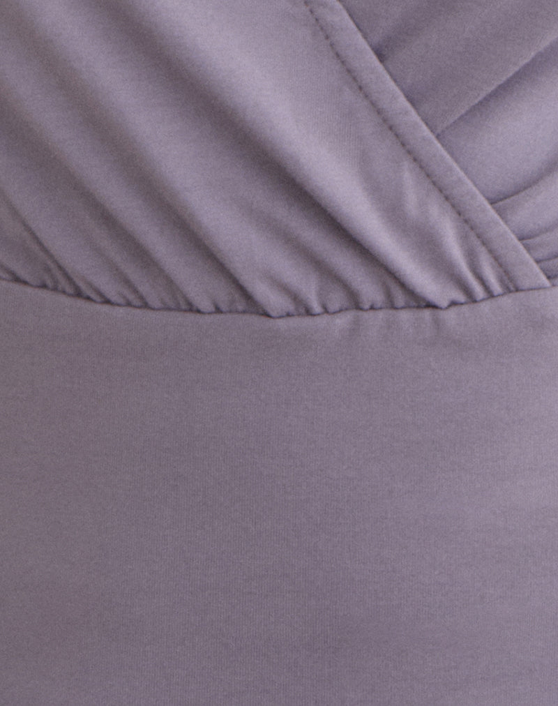 Image of Sheon Long Sleeve Top In Rayon Jersey Grey Lavender