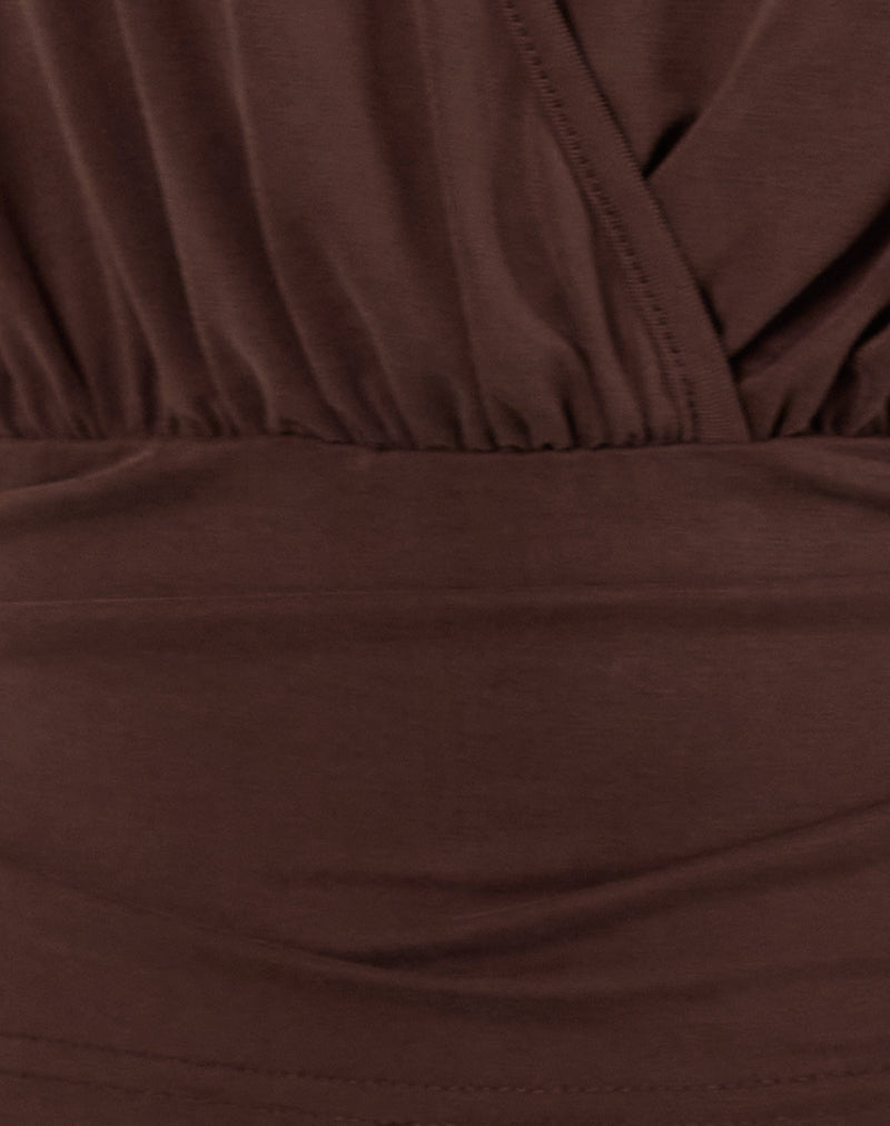 Image of Sherlyn Halter Top In Bitter Chocolate