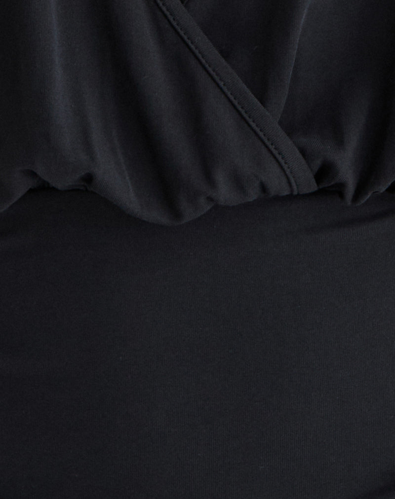 Image of Sherlyn Halter Top in Cupro Black