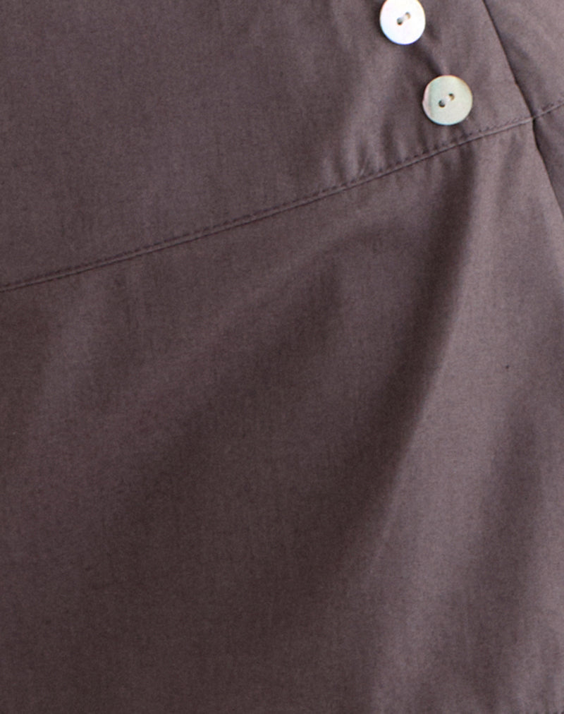 Image of Kael Mini Skirt in Poplin Peppercorn