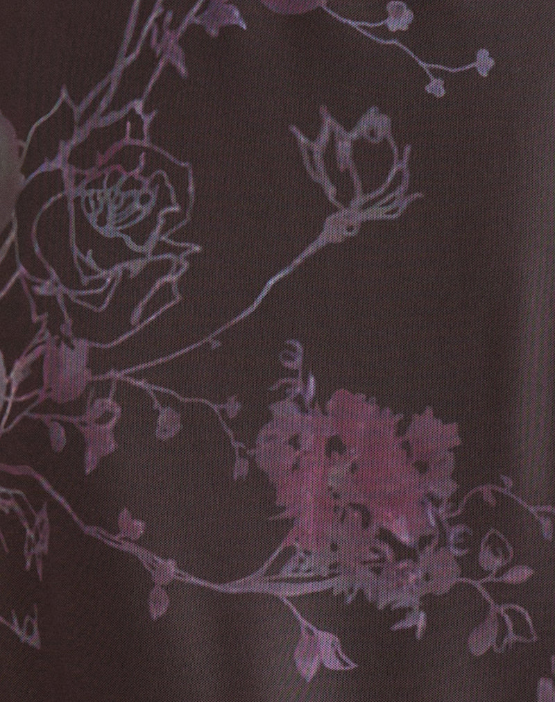 Image of Laena Midi Skirt in Mesh Serene Ivy Dark Plum