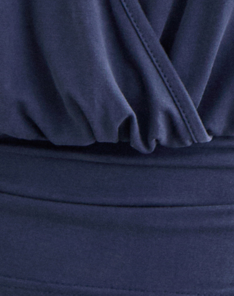 Image of Sherlyn Halter Top in Cupro Navy